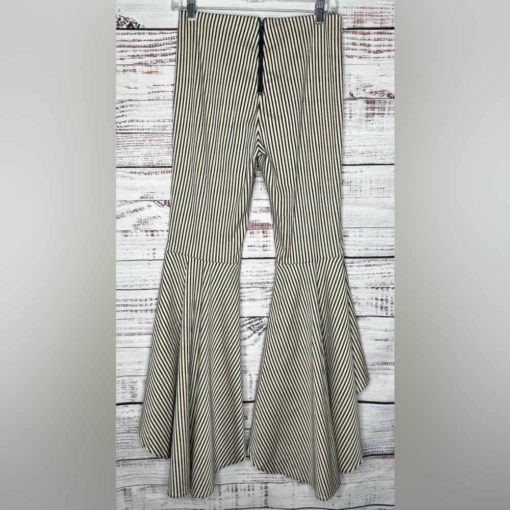 Alice + Olivia Jinny High-Waist High-Low Flare BohoChic Bell Bottom Pants Size 4 - Picture 5 of 11